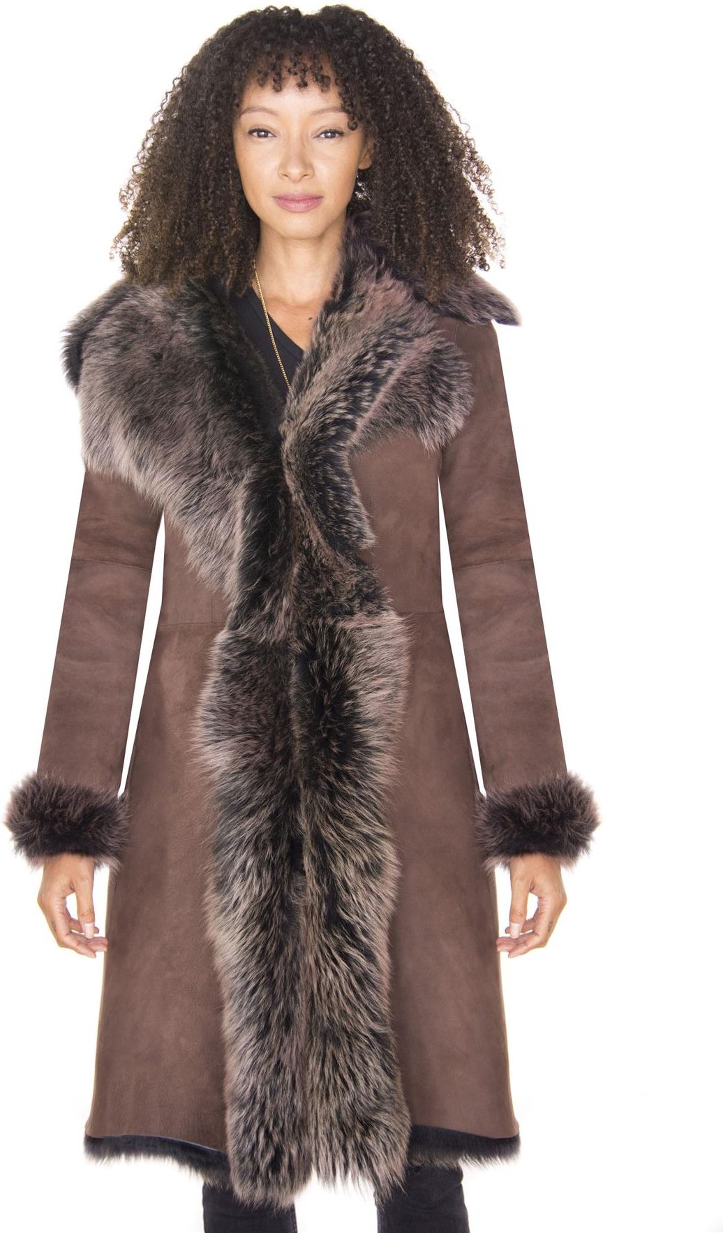 Damen-Trenchcoat aus Toscana-Schaffell-Wildleder-Tbilisi