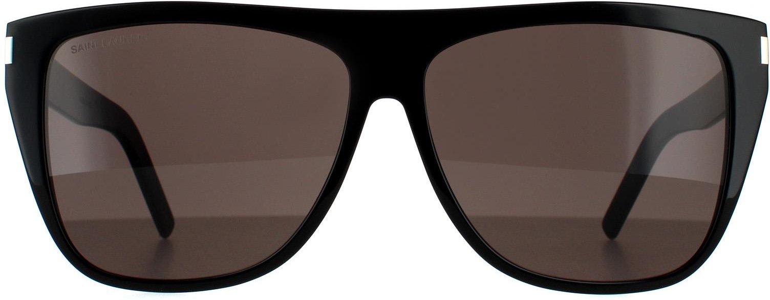 Saint Laurent Square Womens Schwarz Grau Rauch Sonnenbrille