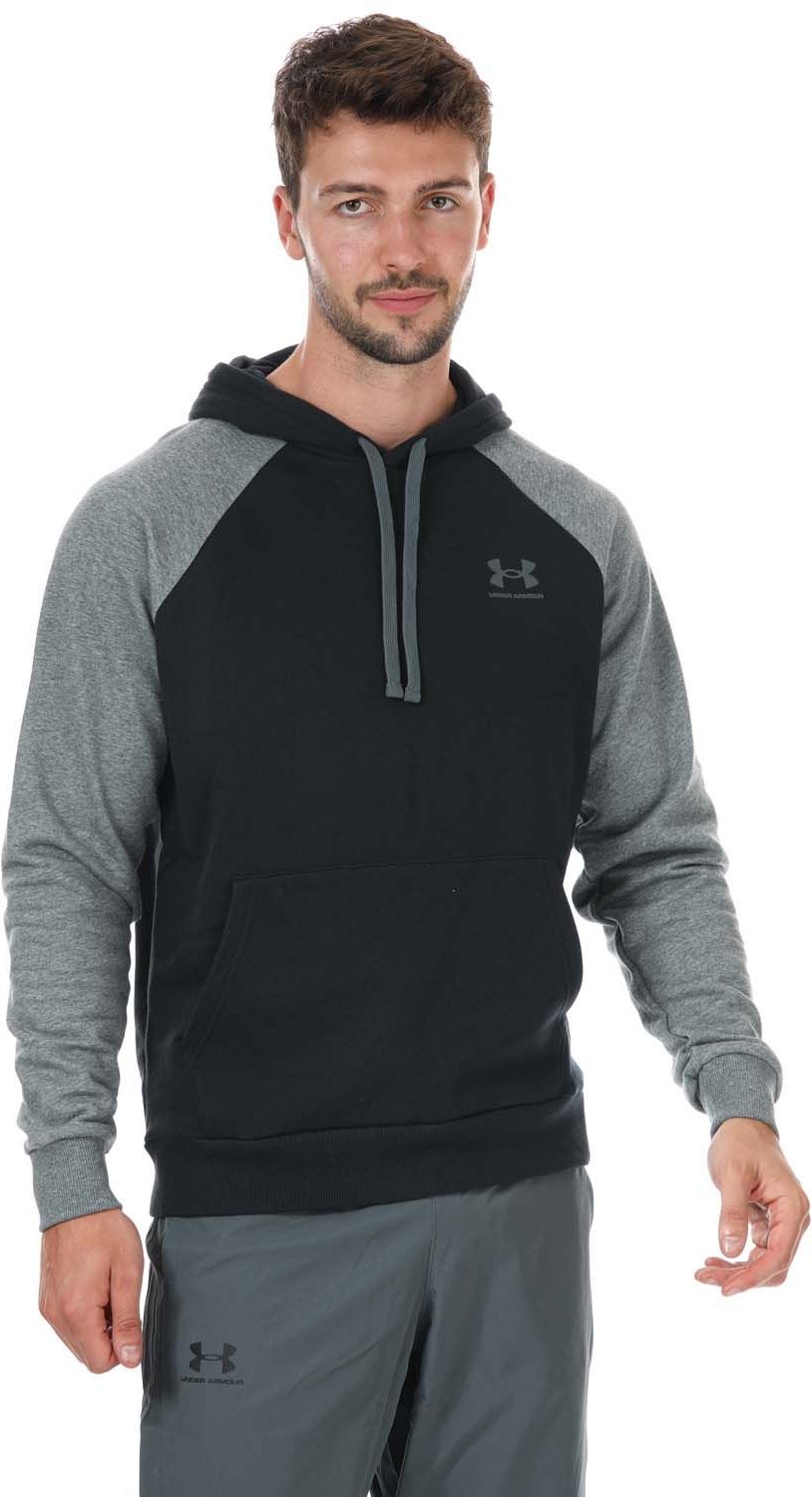 Thumbnail - Herren Under Armour UA Rival Fleece Colourblock Hoody in Schwarz Grau