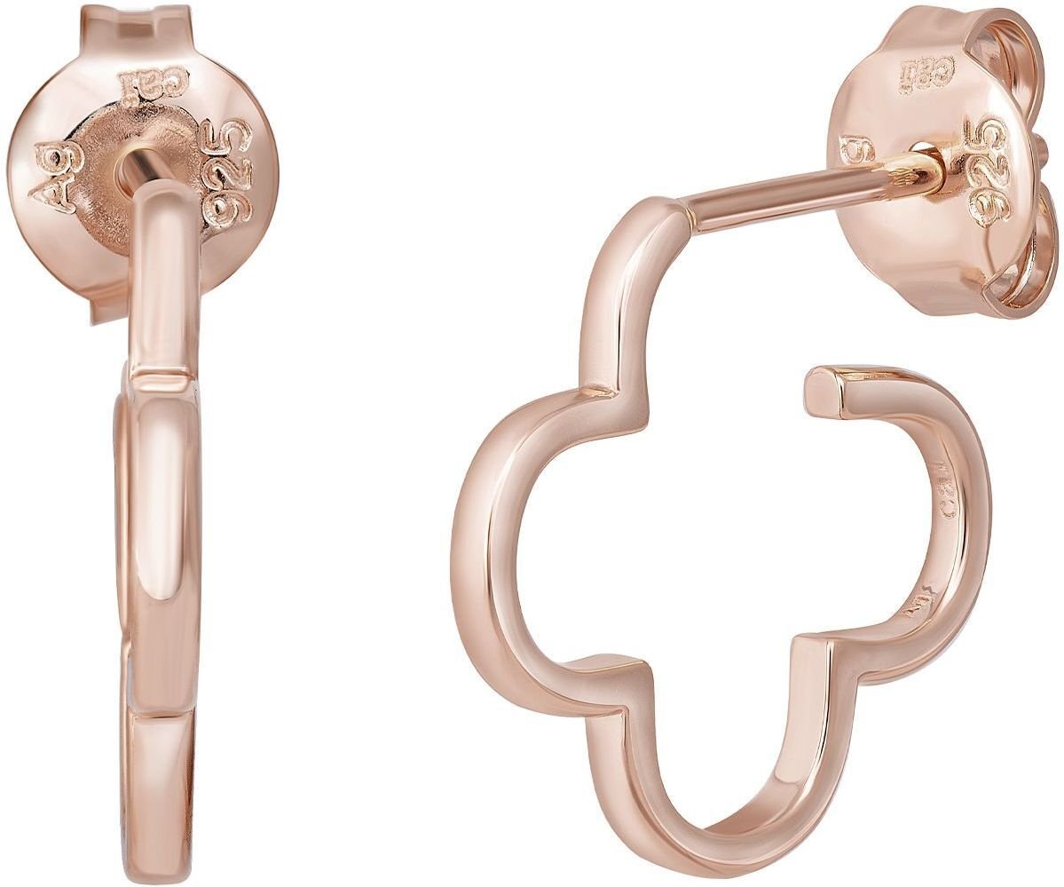 cai Creole 925 Sterling Silber rosé vergoldet Kleeblatt klein