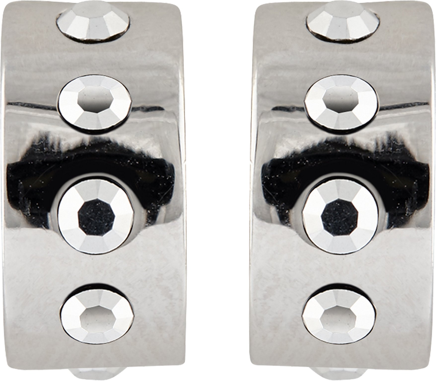 Buckley London Creolen Messing rhodiniert mit Kristallen