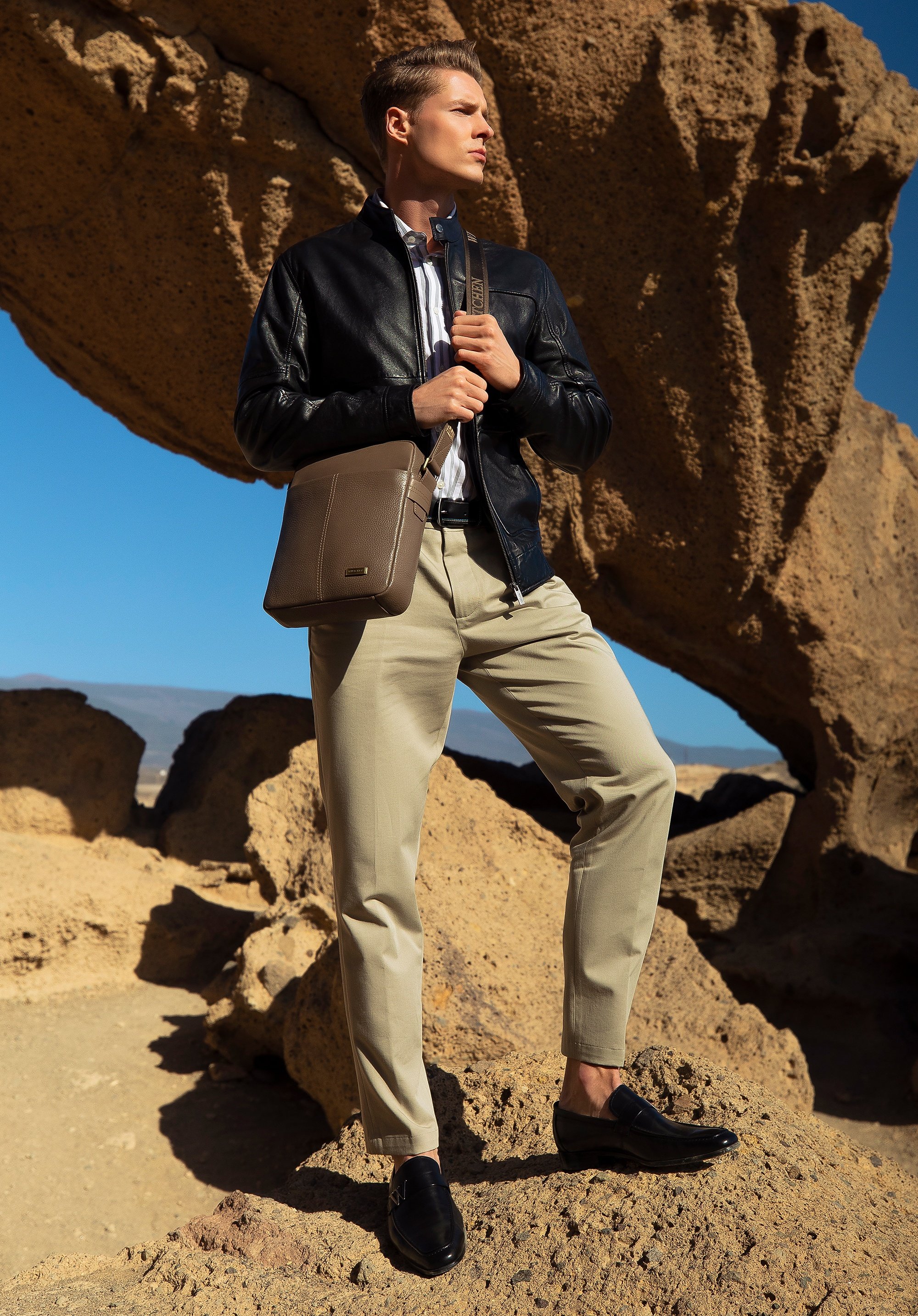 Wittchen Herren-Lammfelljacke mit rechteckigen Taschen, Schwarz, Naturleder