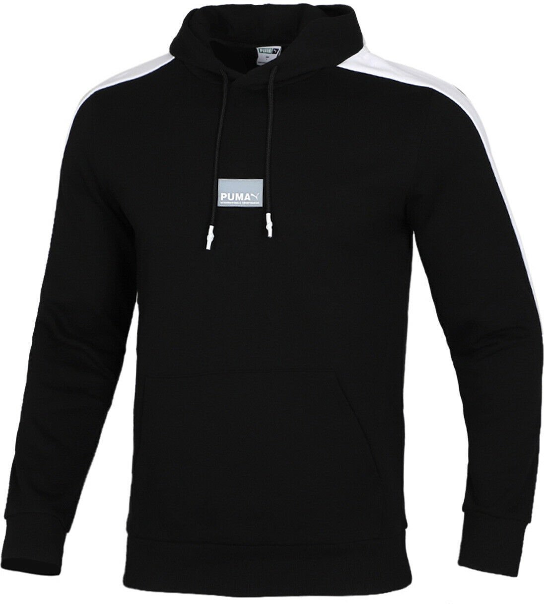 PUMA MENS AVENIR Graphic Hoodie Claped Logo Jumper Black 598233 01