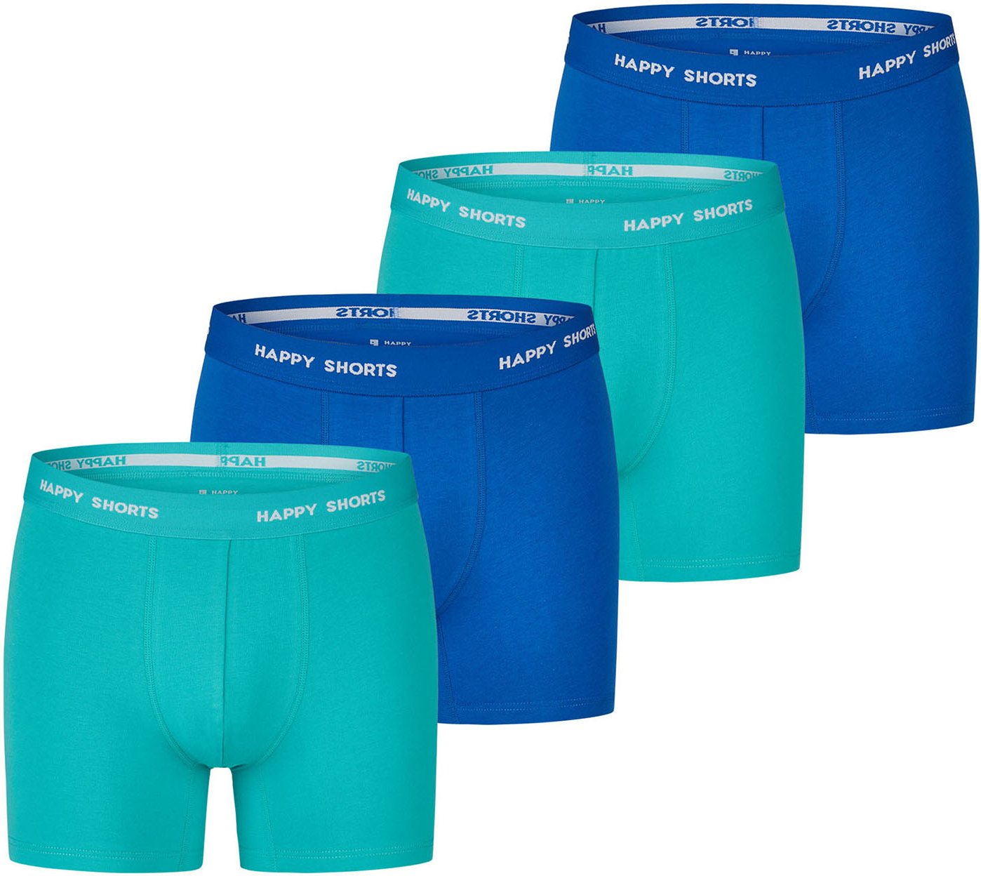 Happy Shorts Herren Retro Boxer Neon 4-Pack Retroshorts, Vintage Boxer,