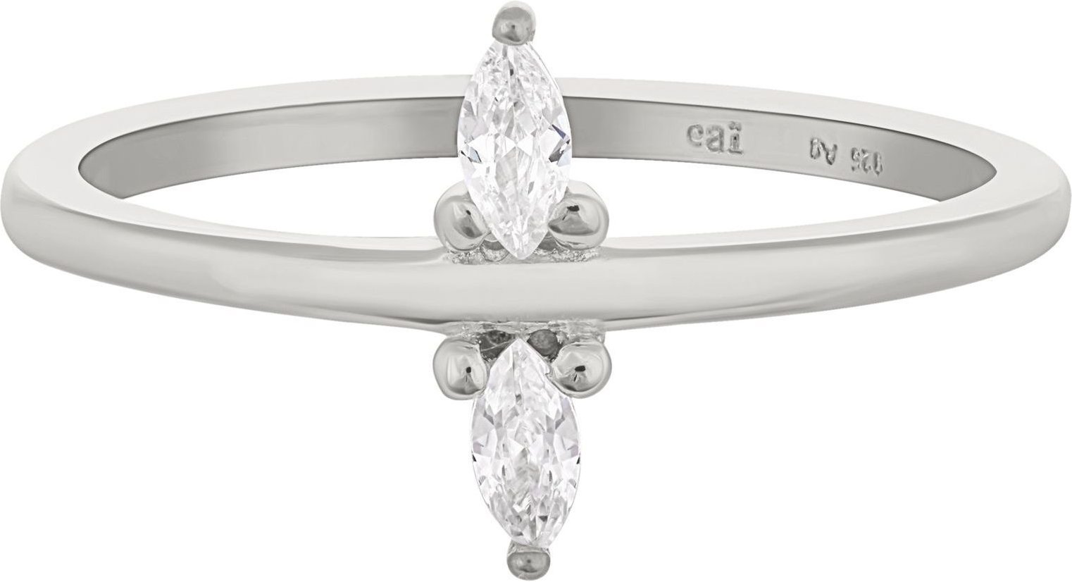 cai Ring 925 Silber rhodiniert mit Zirkonia