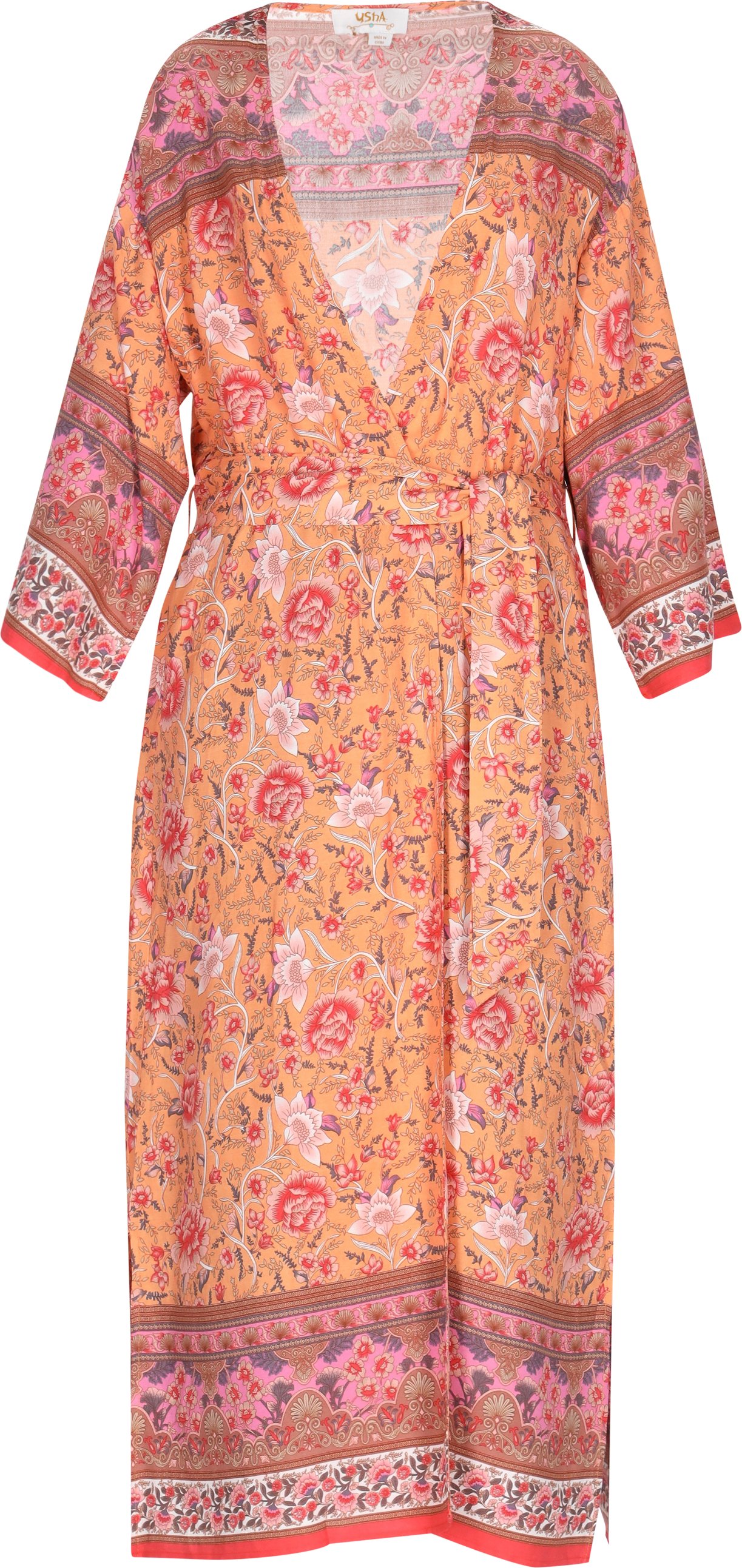usha Kimono Frauen orange mehrfarbig
