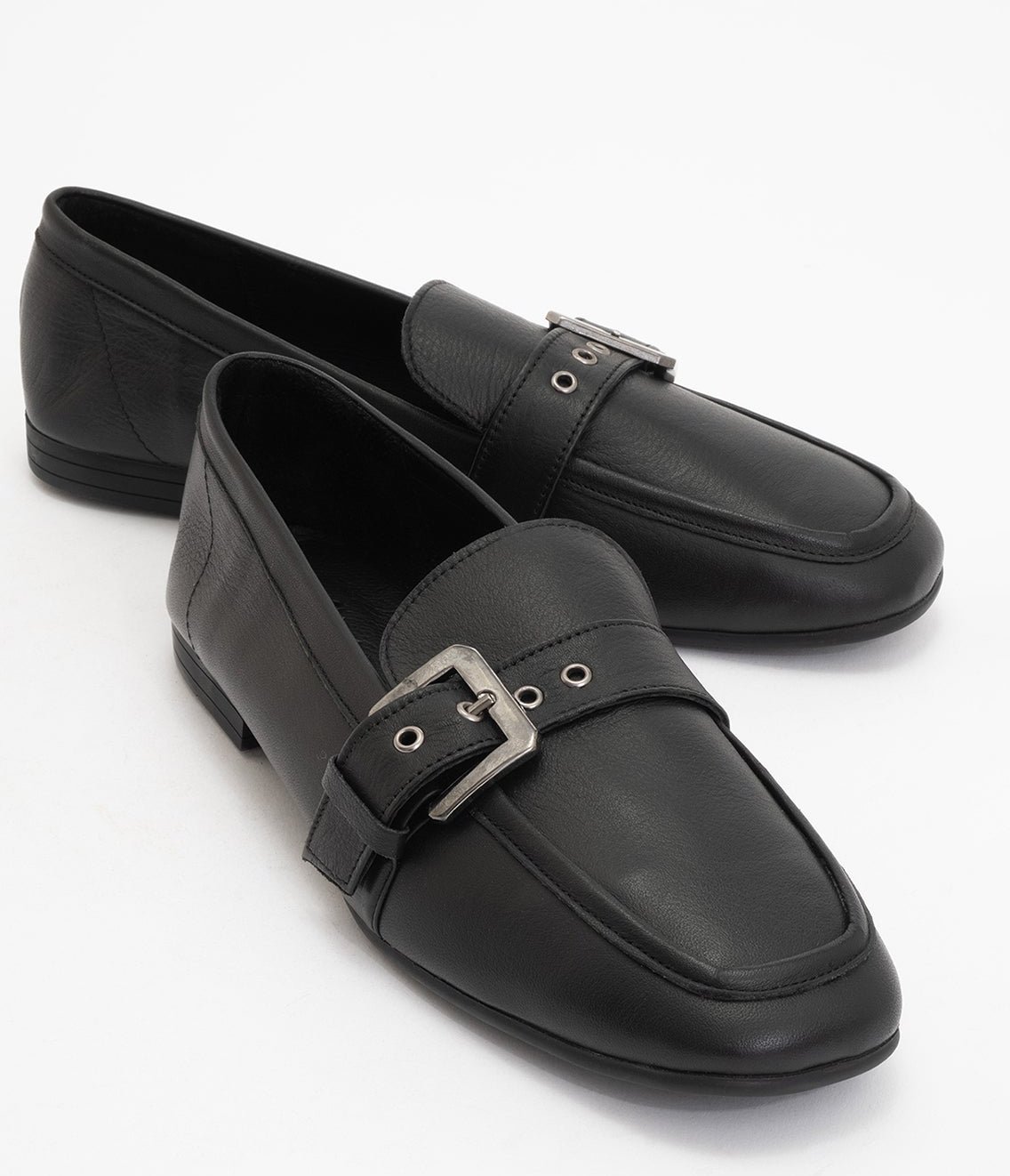 Jade Leder Flach Loafer Damen