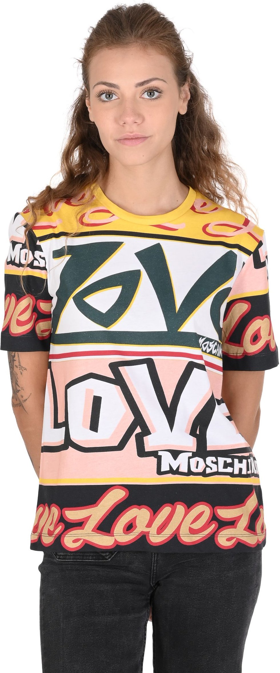 Grafisches T-Shirt Kurzarm mit Liebesdruck