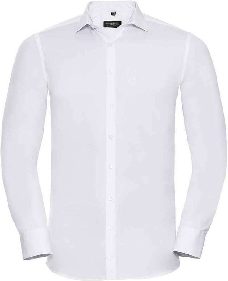 Russell Collection - "Ultimate" Formelles Hemd für Herren Langärmlig (Weiß)