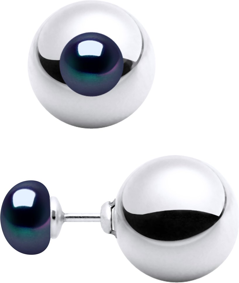 Ohrringe BEIDSEITIG echte Süßwasser-Zuchtperlen 7 mm