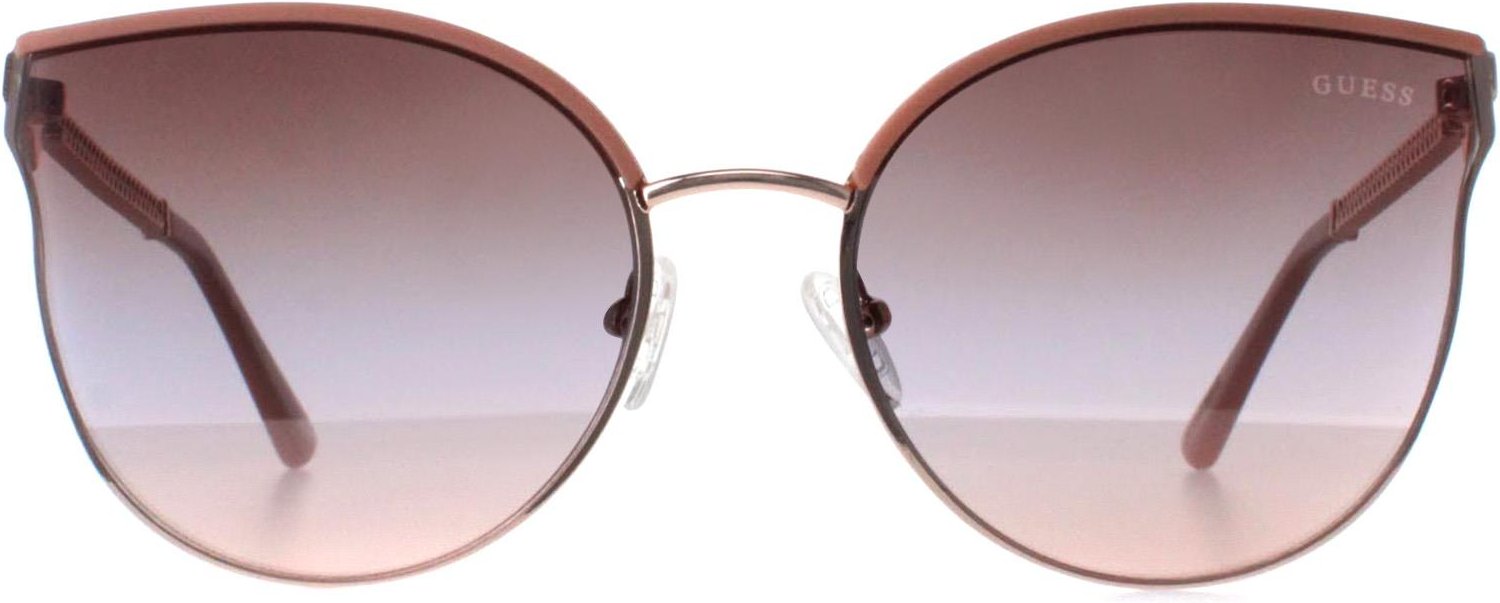 Guess GF6092 28T glänzende Sonnenbrille in Roségold und Bordeaux mit Farbverlauf