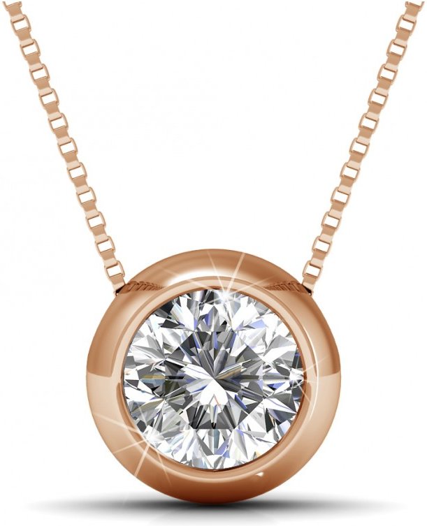 Mond-Anhänger - Rose Gold und Kristall