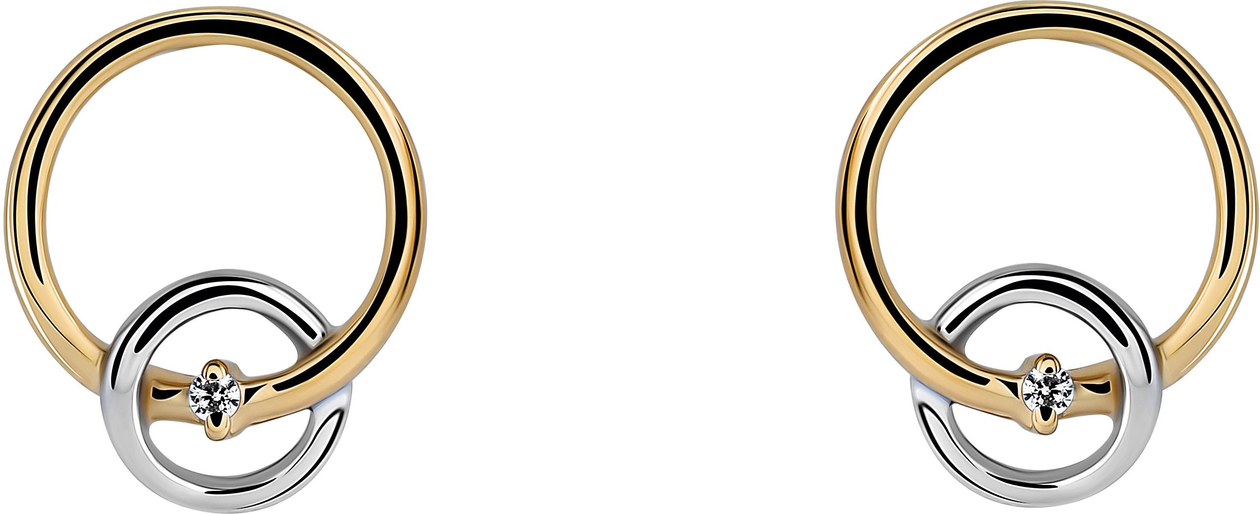 Orphelia 'Antoine' Damen Ohrringe aus 925 Sterling Silber - Silber/Gold ZO-7503/1