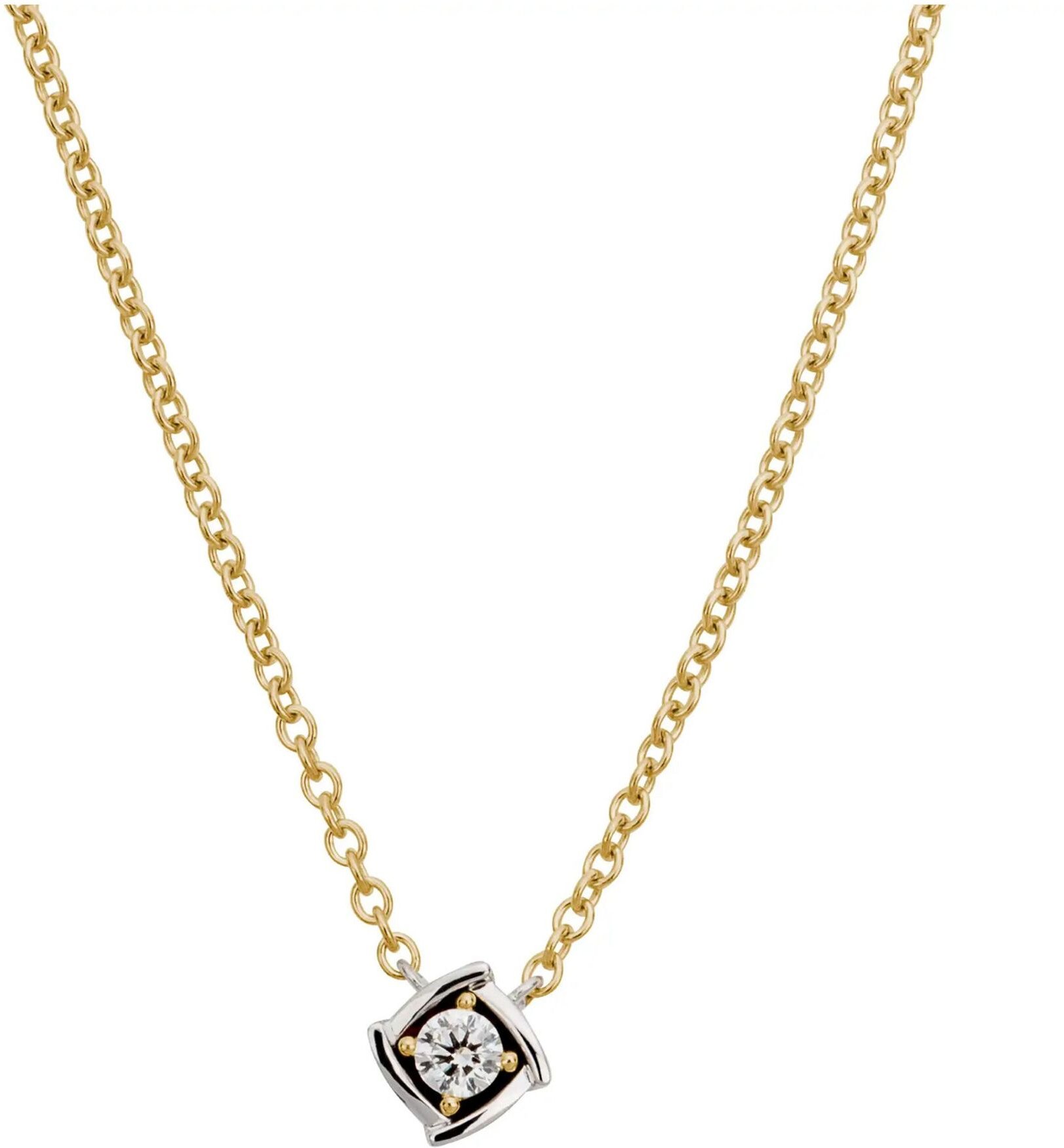 Lyomi Collier 585/- Gelbgold/Weißgold Viereck