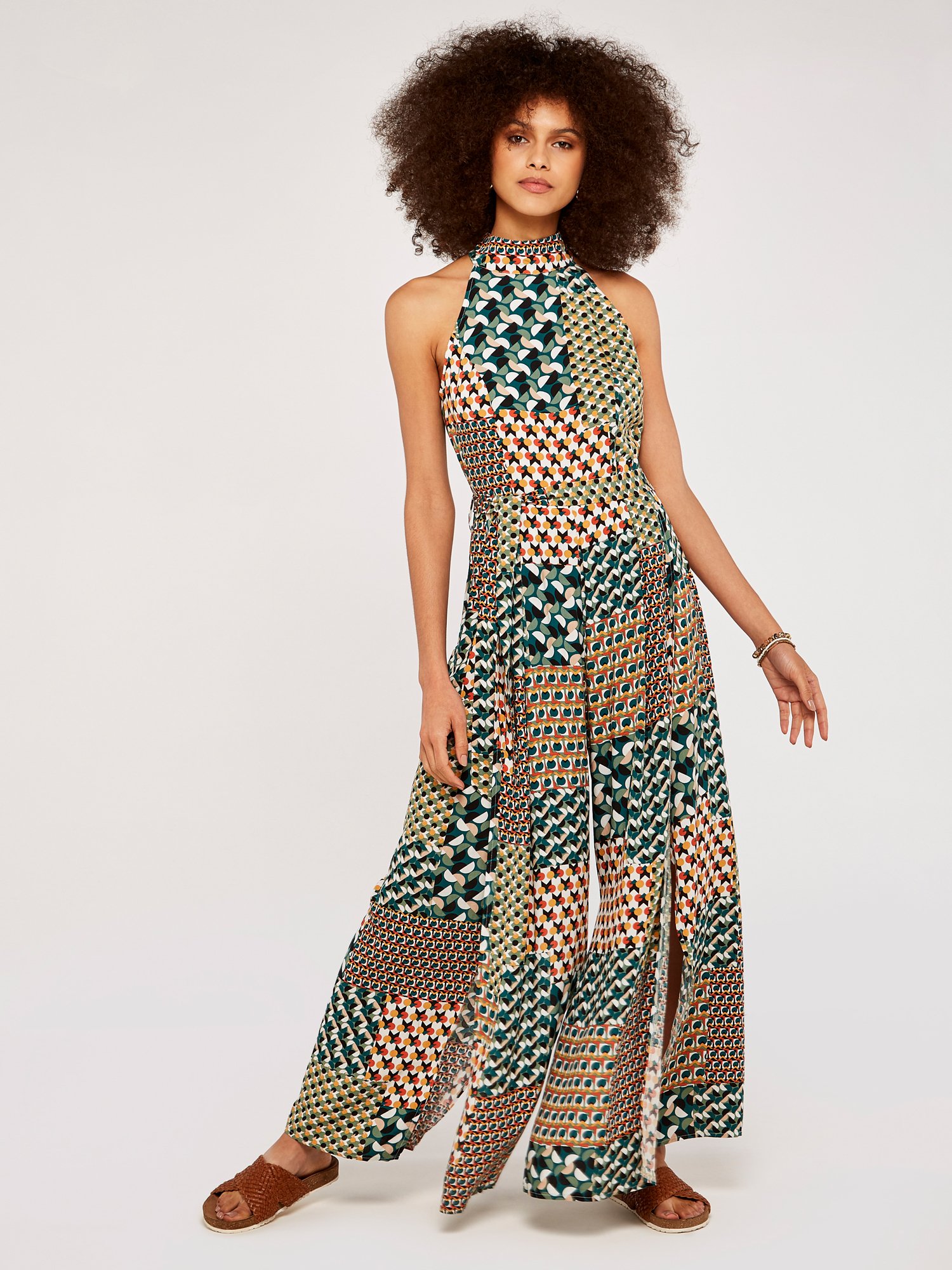 Apricot GeoPatchwork Neckholder-Overall