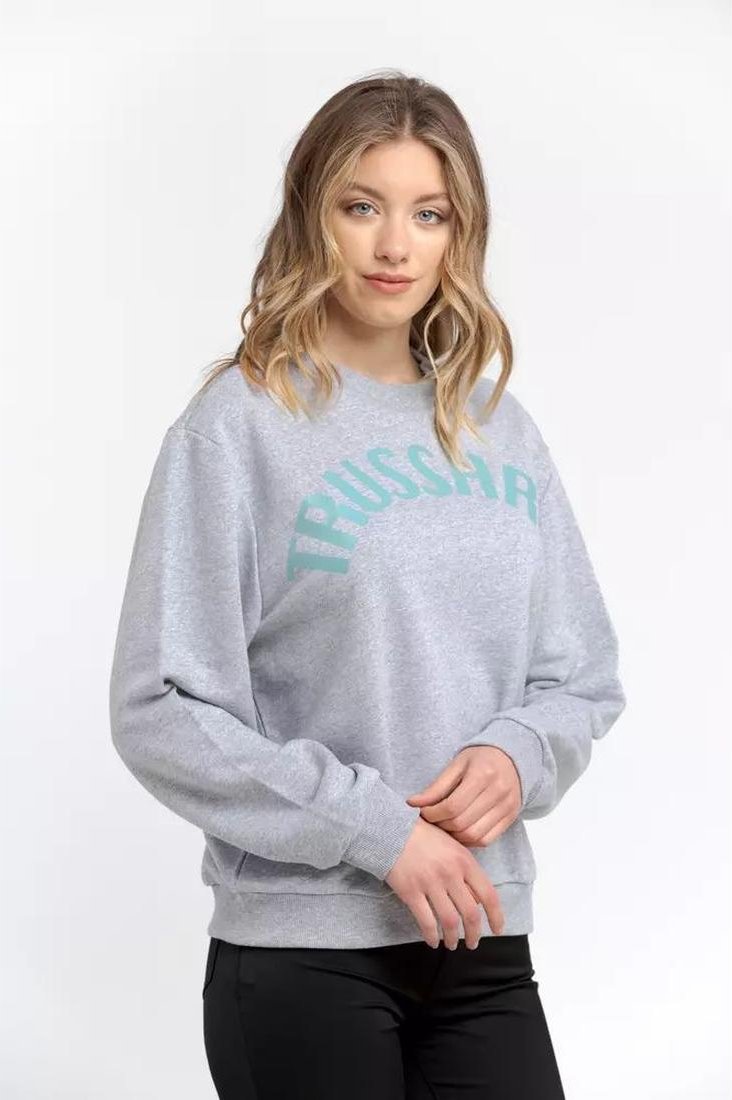 Trussardi Damen Sweatshirt mit Rundhalsausschnitt Grau