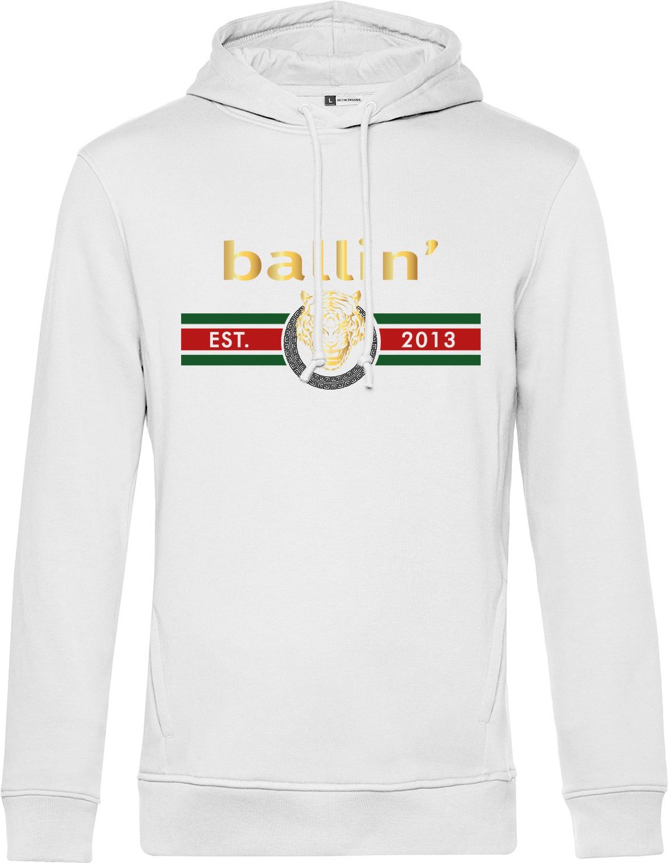 Tiger Lines Hoodie von Ballin Est. 2013 in der farbe Weiss und in größe XXL.