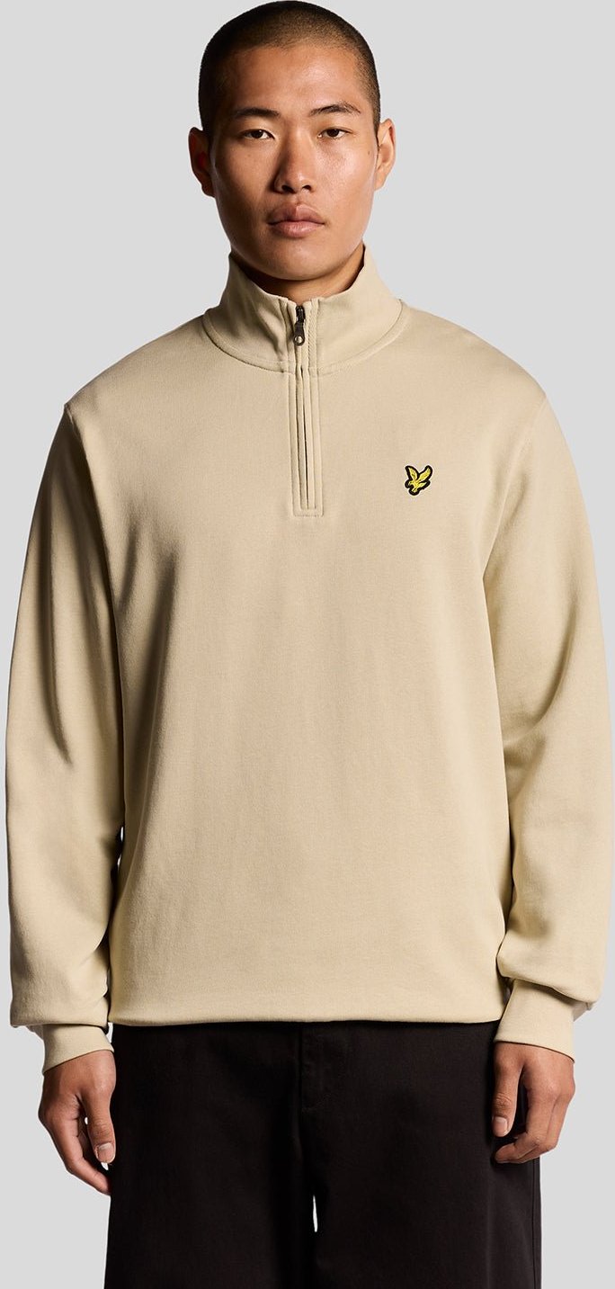 Thumbnail - Lyle & Scott Baumwoll Loopback 1/4 Zip Sweatshirt - Grau