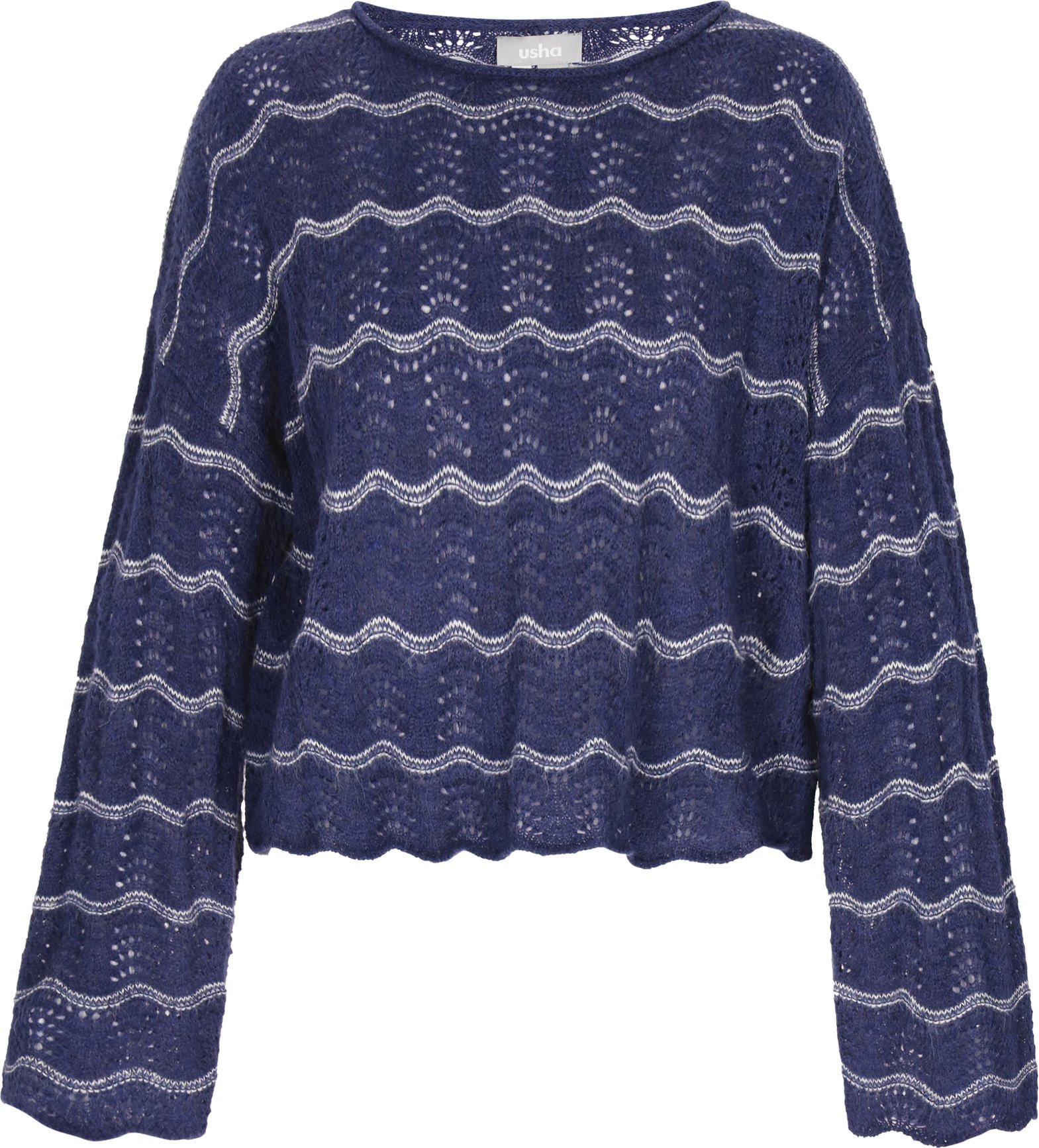 usha Pullover Frauen marineblau cremeweiß