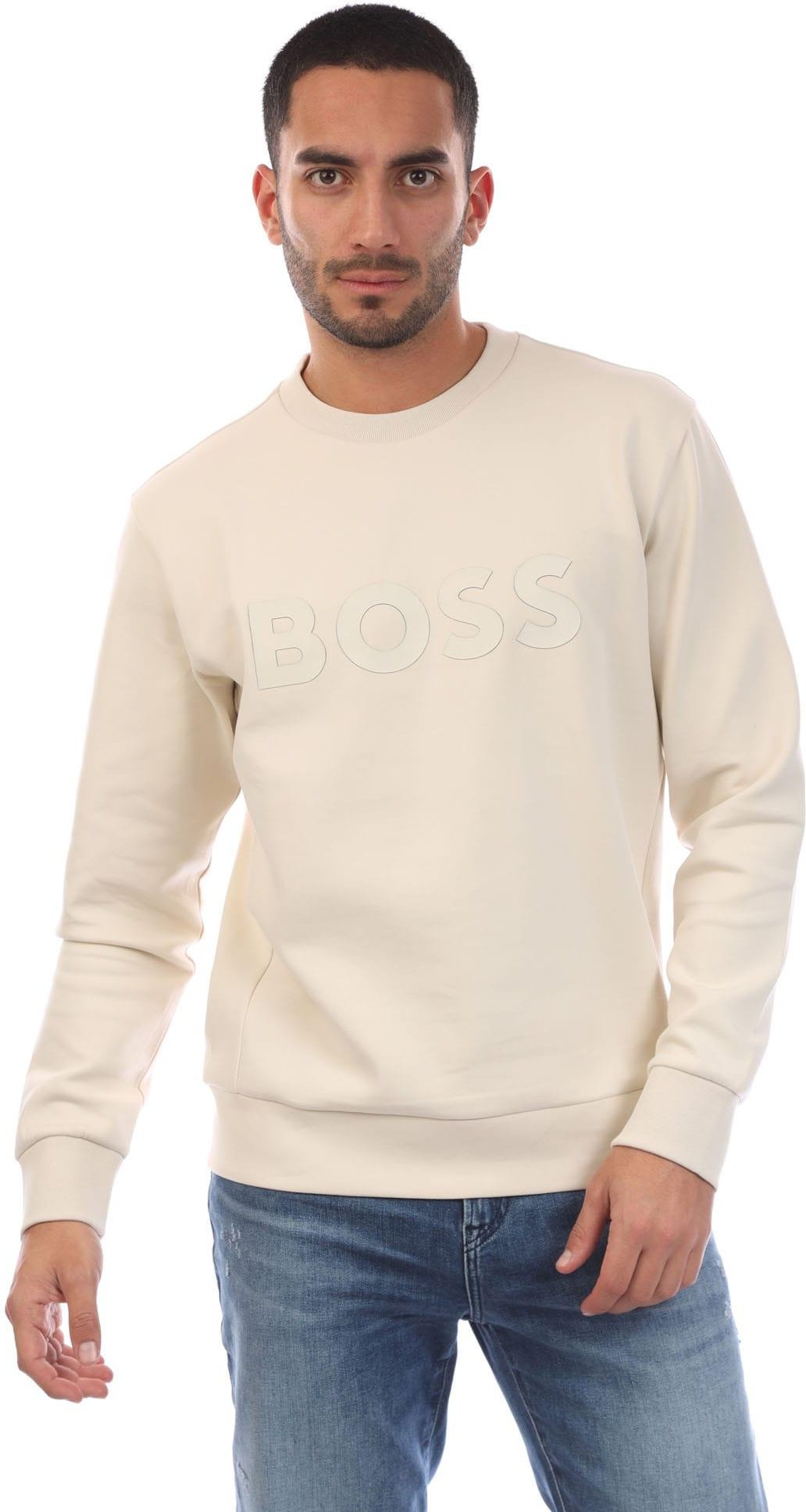 Boss - "Salbo" Sweatshirt für Herren, Stretch (Naturweiß)