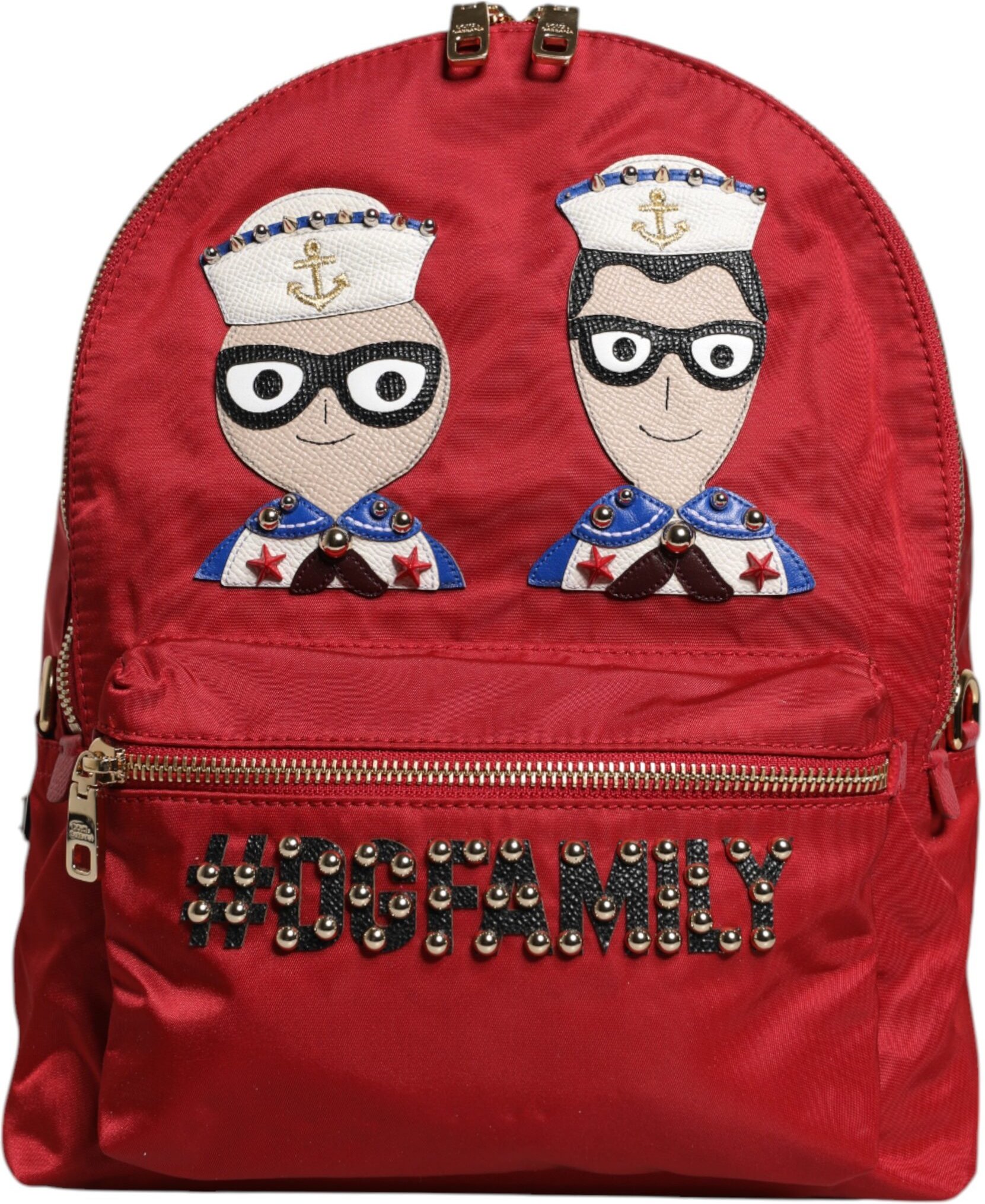 Roter #DGFAMILY VULCANO Verzierung Rucksack Tasche