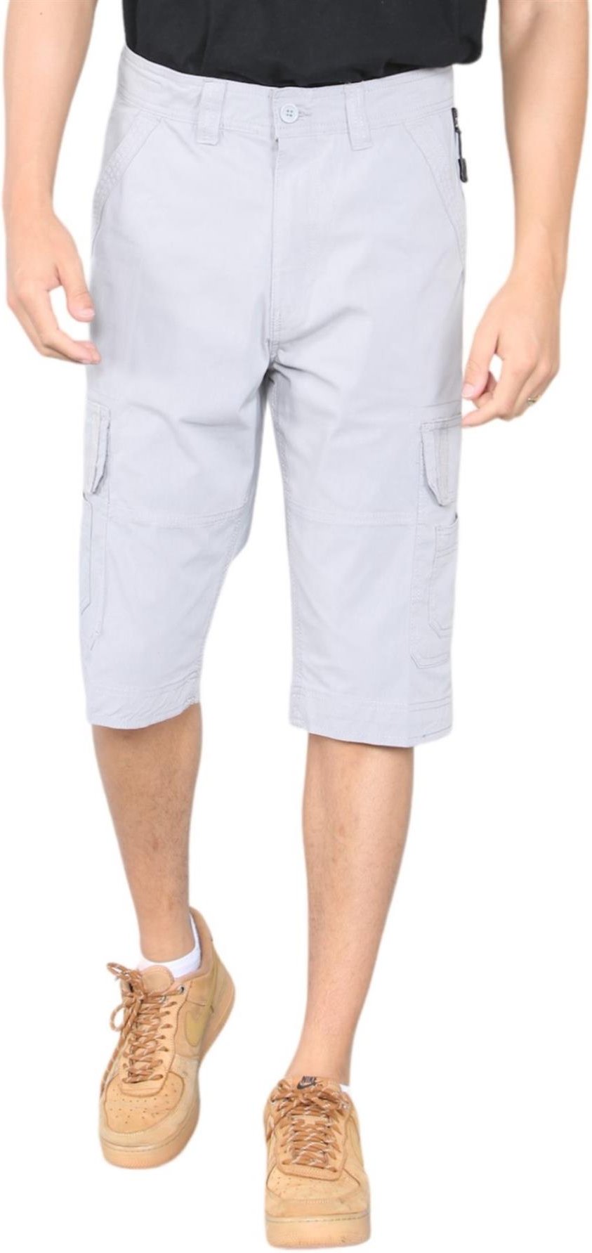 Schnell trocknende Herren-Cargo-Shorts mit mehreren Taschen in Grau