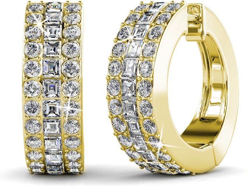 Olena Ohrringe - Gold und Kristall