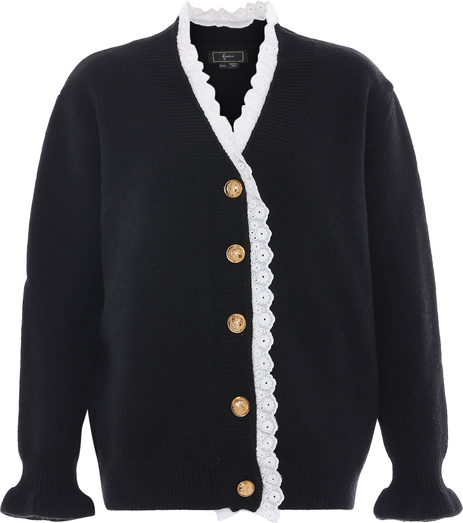 Faina Strickjacke Damen schwarz