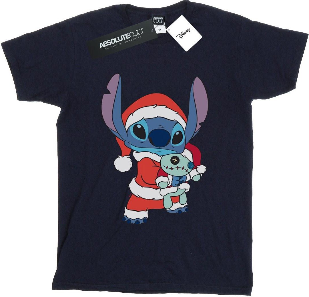 Disney Damen/Damen Lilo und Stitch Stitch Weihnachten Baumwolle Boyfriend T-Shirt (Marineblau)
