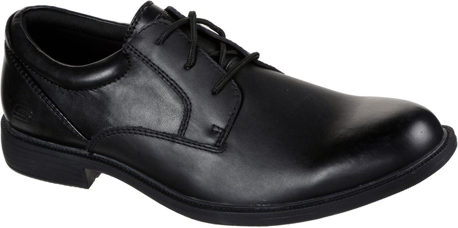 Skechers Dreston Rasmiss Leder Herren schwarze Standard Schnürschuhe