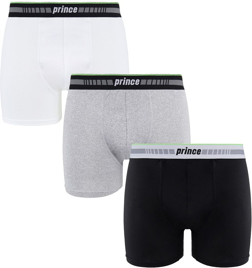Prince Performance Range 3 Pack schwarz grauer Weiße Herren Boxer Muxpr063