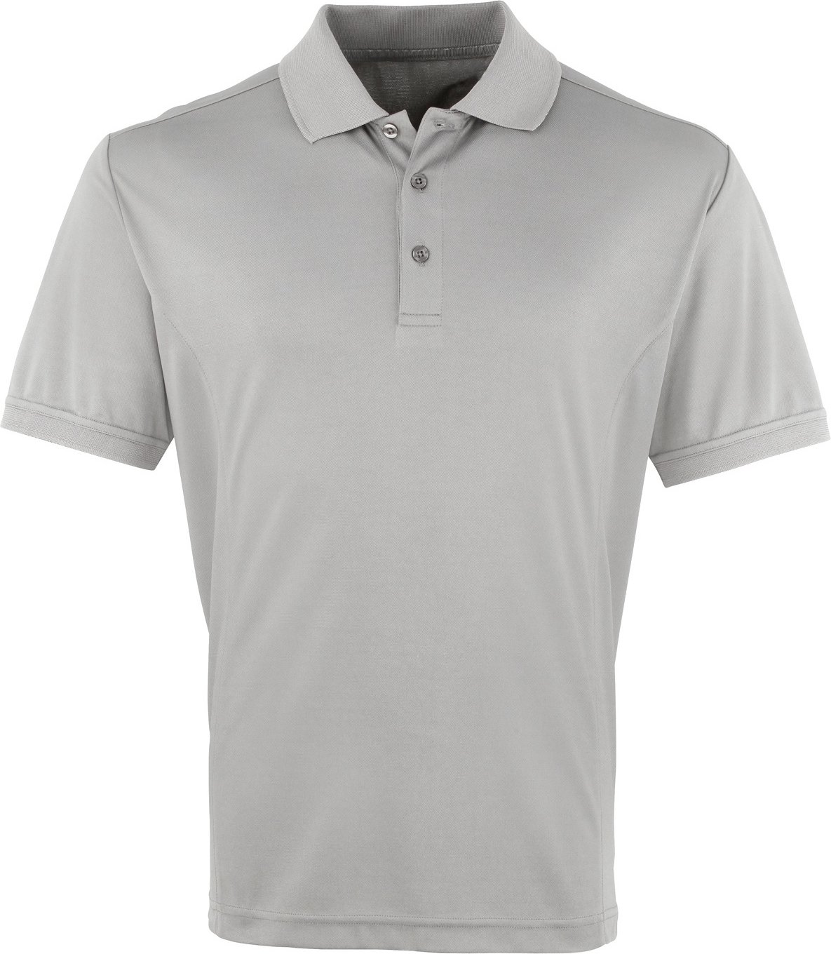 Premier Mens Coolchecker Pique Kurzarm-Polo T-Shirt (Silber)