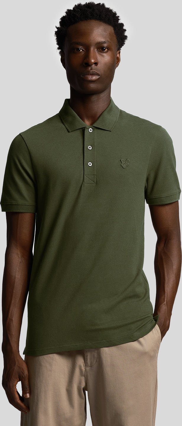 Lyle & Scott Tonal Eagle Polohemd - Olivgrün
