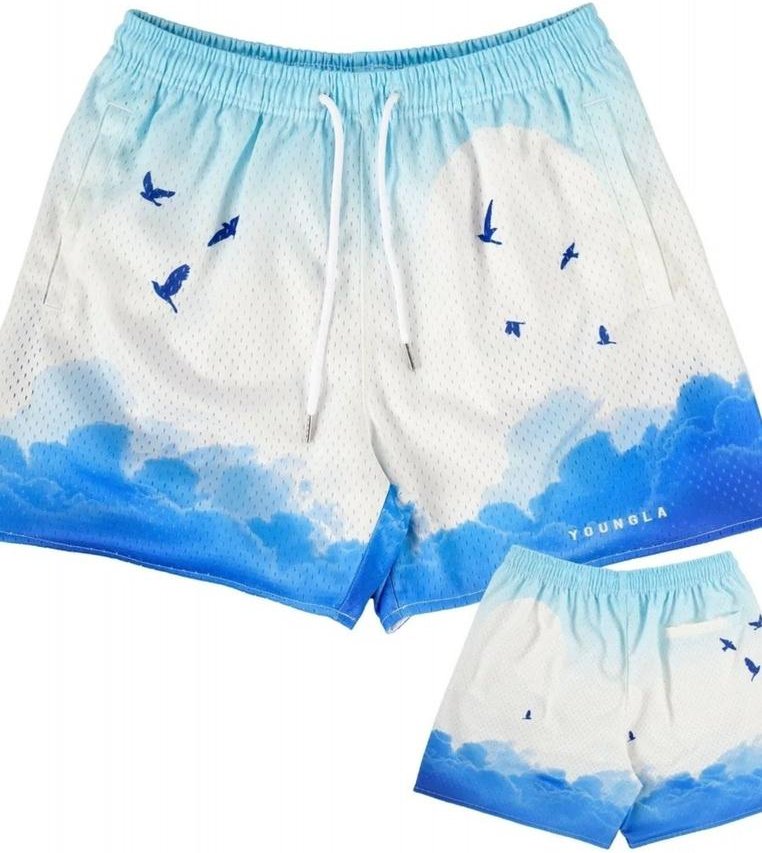 Herren Plus Size Druckshorts mit Kordelzug