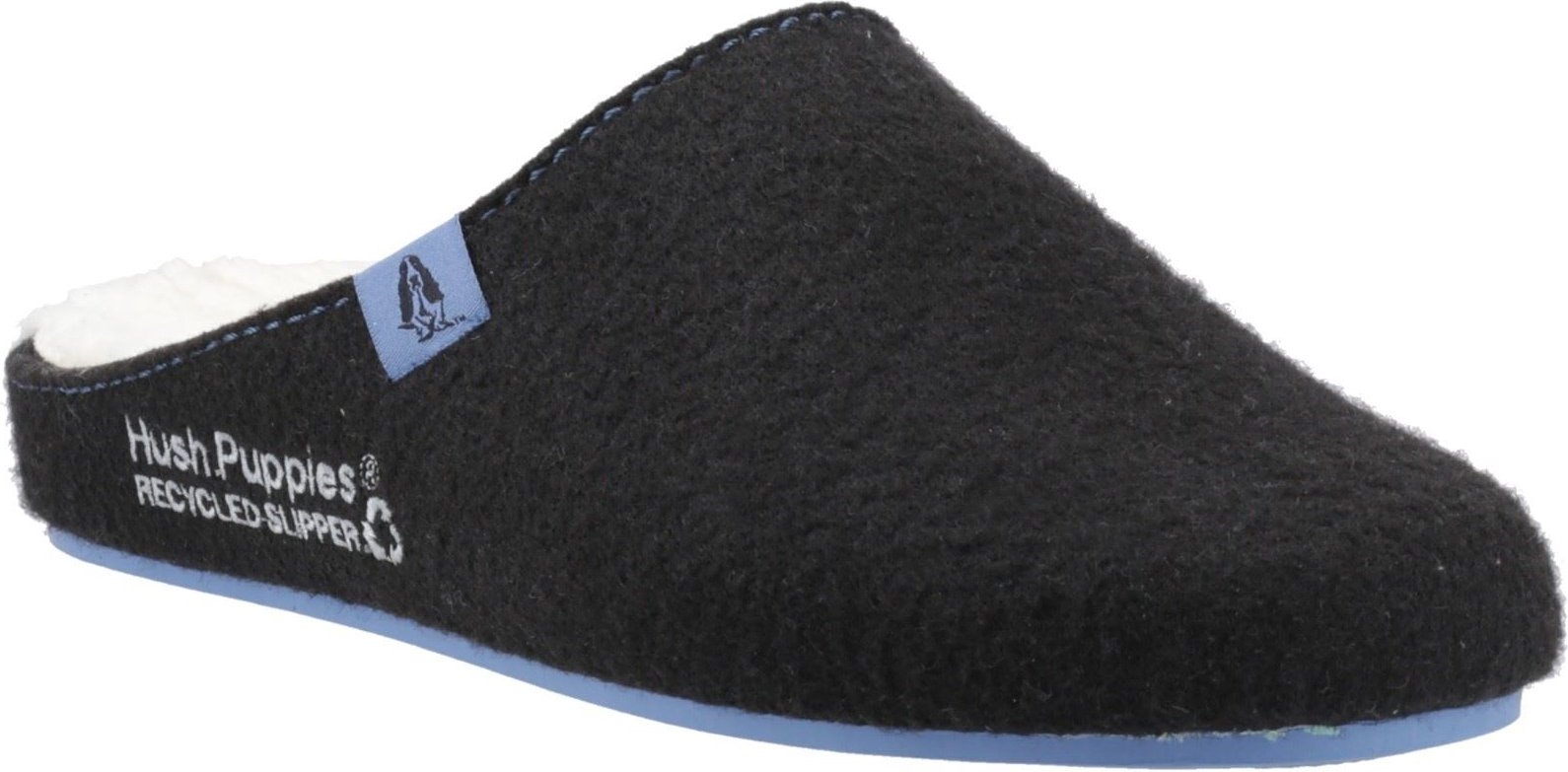Hush Puppies The Good Slipper 90 % recyceltes RPET-Polyester Herrenschlappen in Schwarz/Blau
