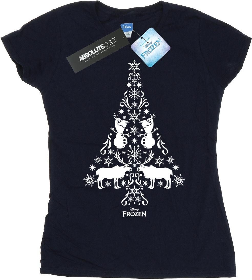 Disney - "Frozen Christmas Tree" T-Shirt für Damen (Marineblau)
