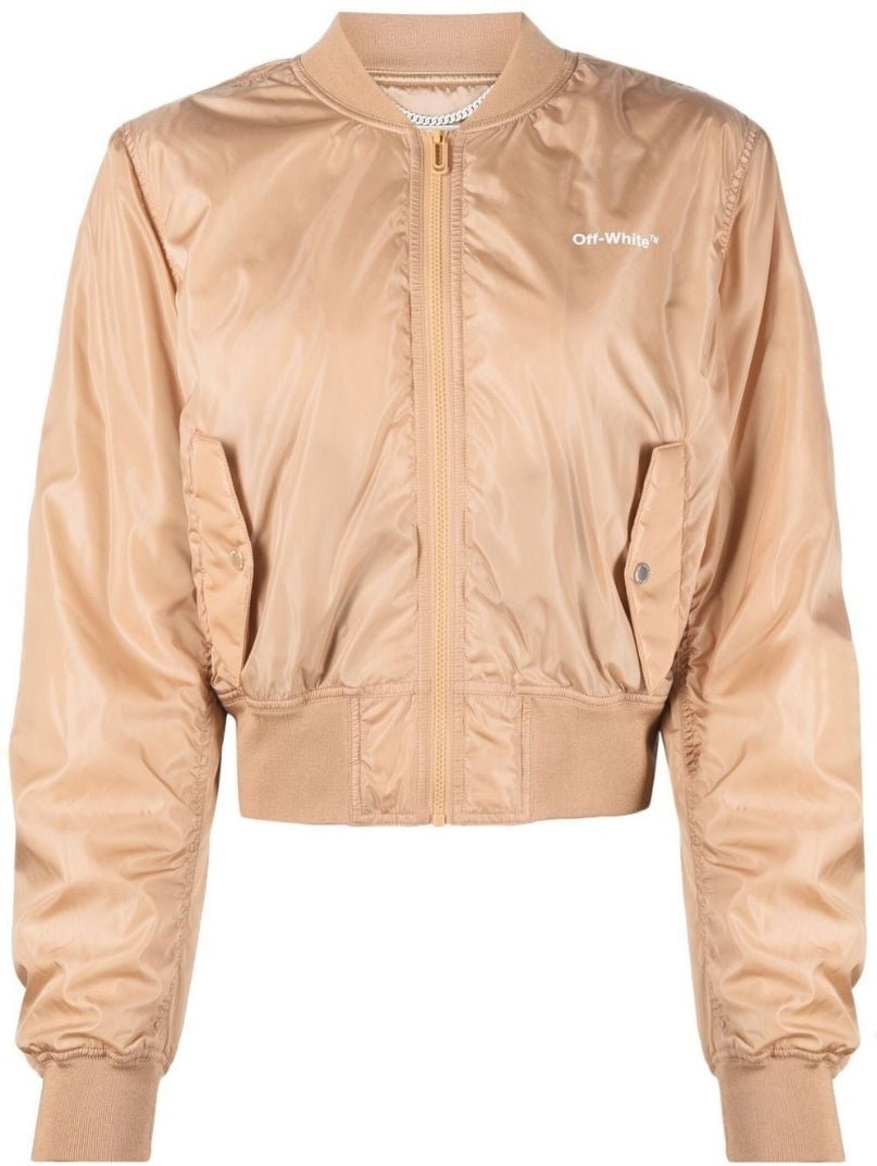 Off-White Diag Hellbraune Bomberjacke