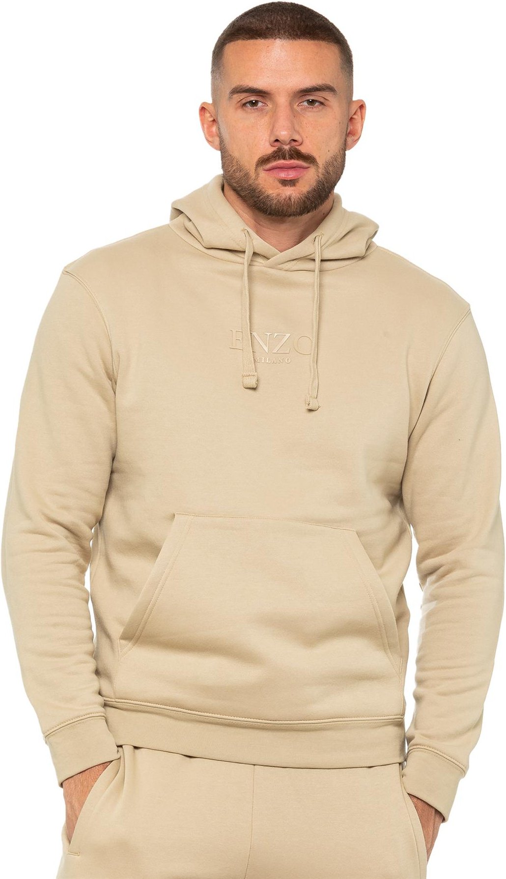 Enzo | Herren Pullover Hoodie - Stein