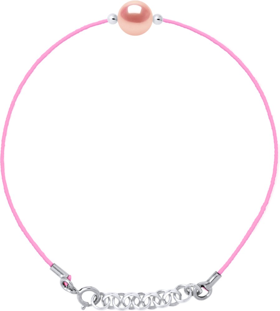 DIADEMA - Armband - Rosa Nylon - Süßwasserperle - Rosa