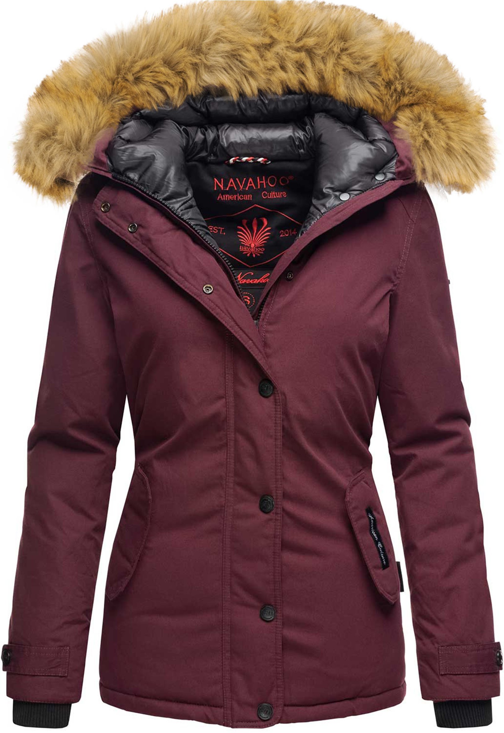 Navahoo Damen Winterjacke Laura – Warm, Stylisch & Mit Abnehmbarem Kunstfellkragen