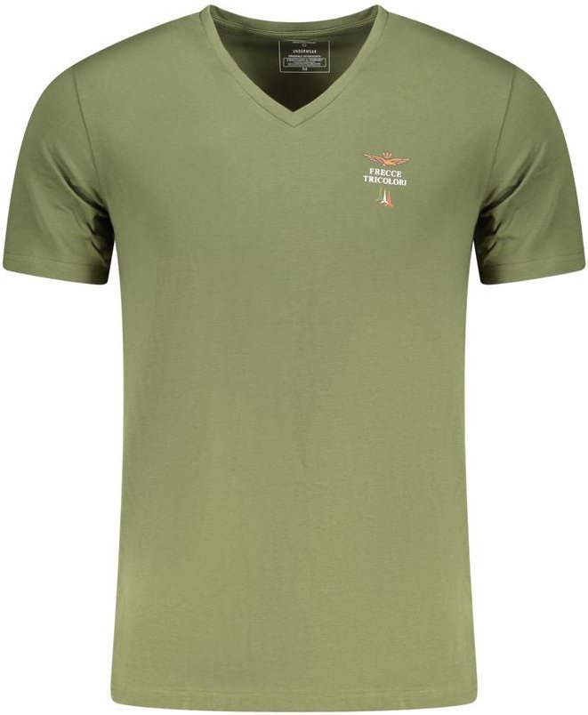 Aeronautica Militare Grünes Baumwoll Herren T-Shirt
