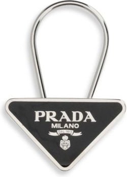 Prada Schwarzer Metall-Schlüsselanhänger