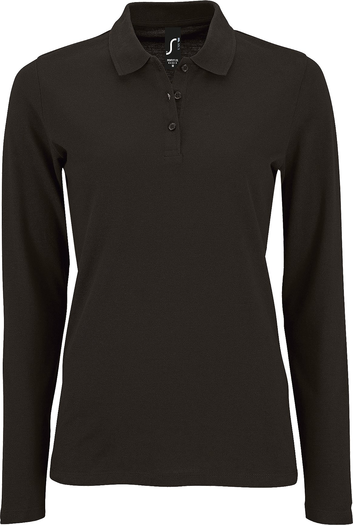 SOLS Womens/Ladies Perfect Langarm-Piqué-Poloshirt (Schwarz)