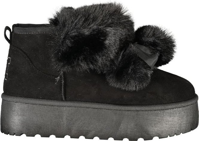 Plattform-Fell-Pom-Stiefel