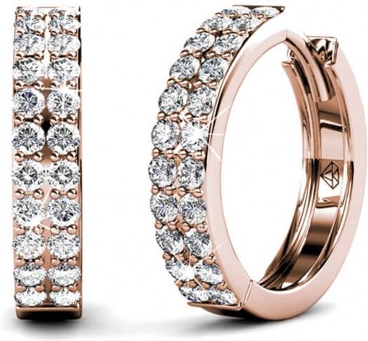 Glamour-Ohrringe - Roségold und Kristall