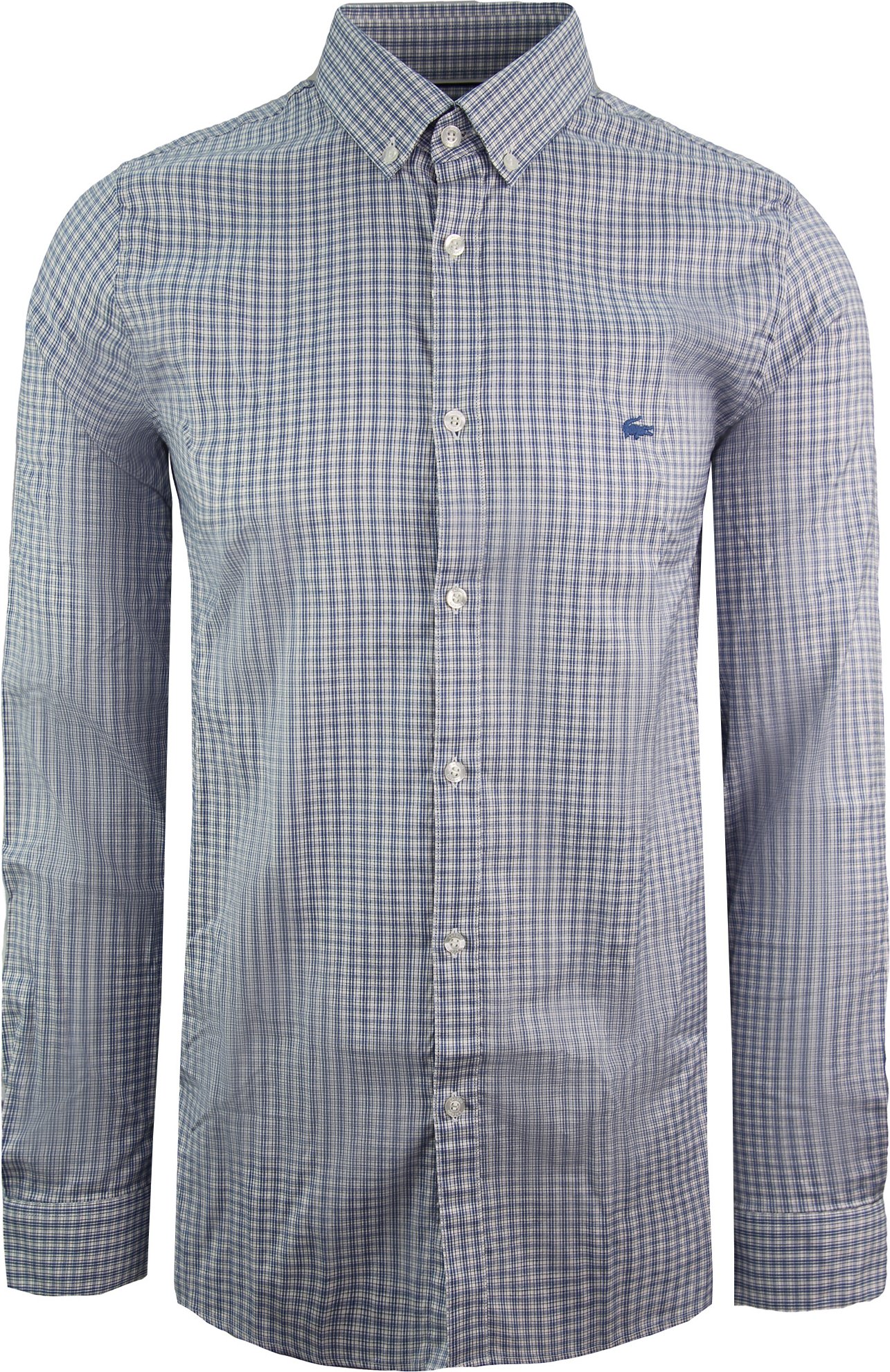 Lacoste gewebtes schlankes fites Herrenhemd mit Herrenblau