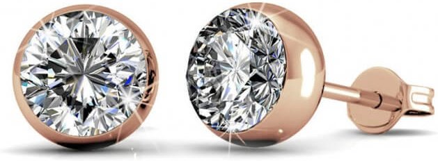 Mond-Ohrringe - Roségold und Kristall