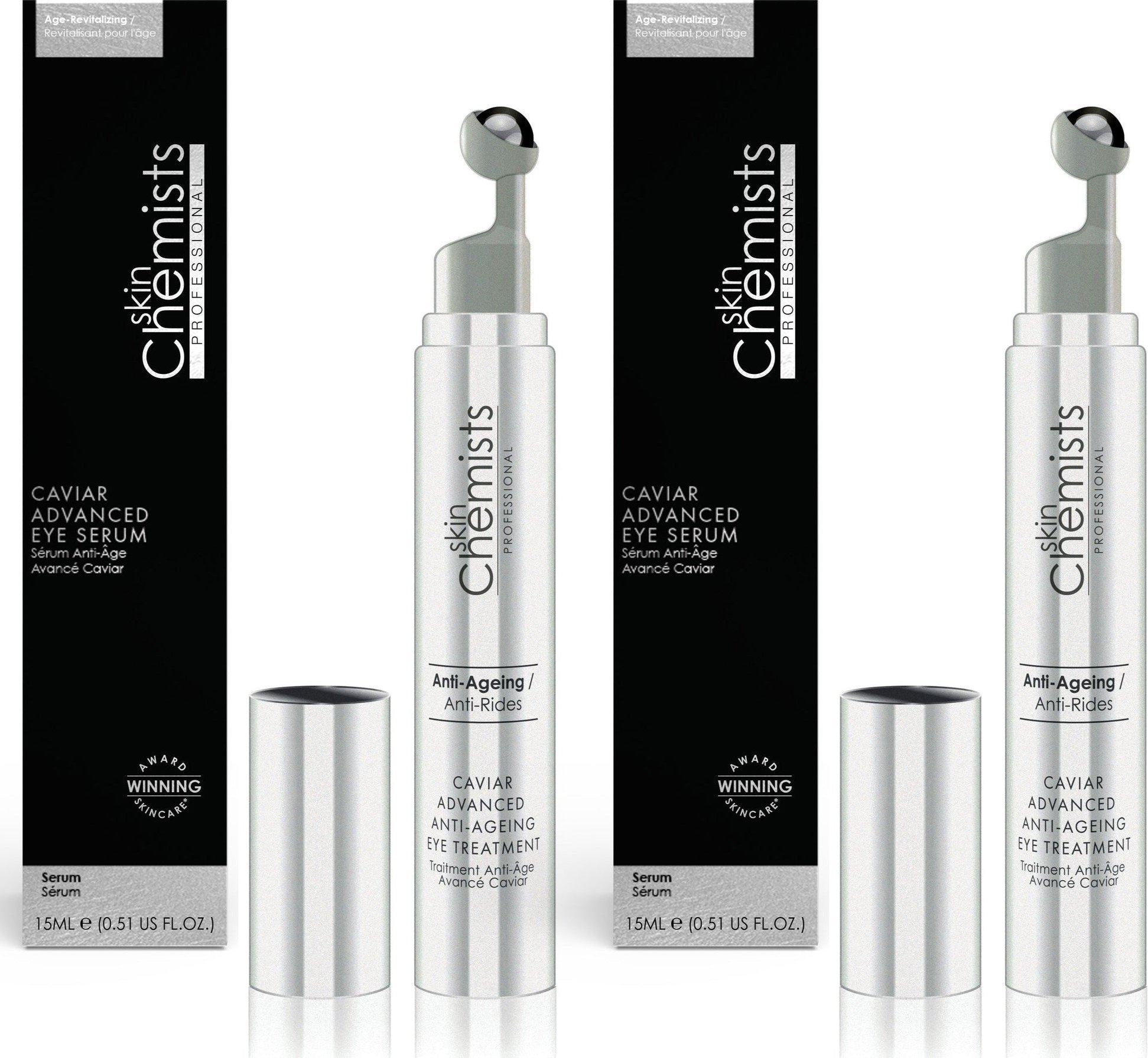 skinChemists Kaviar Fortgeschrittene Anti-Aging Augentreatment 15ml x 2 Duo Pack