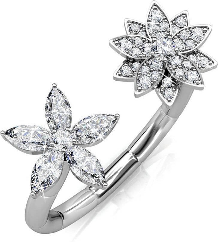 Fraternal Bloom Ring - Silber und Kristall