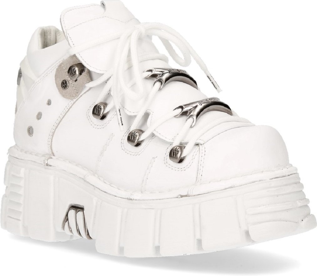 New Rock Gothic-Stiefeletten aus weißem Leder - 106N-S8